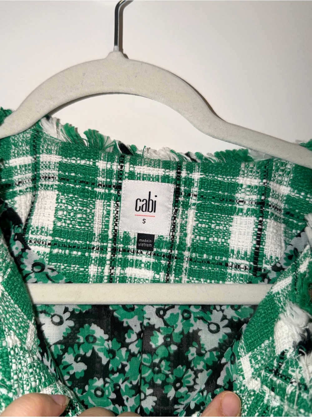 Nwot Cabi kelly green tweed Library Jacket small shabby chic academia preppy - Picture 3 of 8